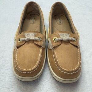 Sperry Top-Sider Angelfish Tan Leather Boat Shoes Womens 5.5M STS80620